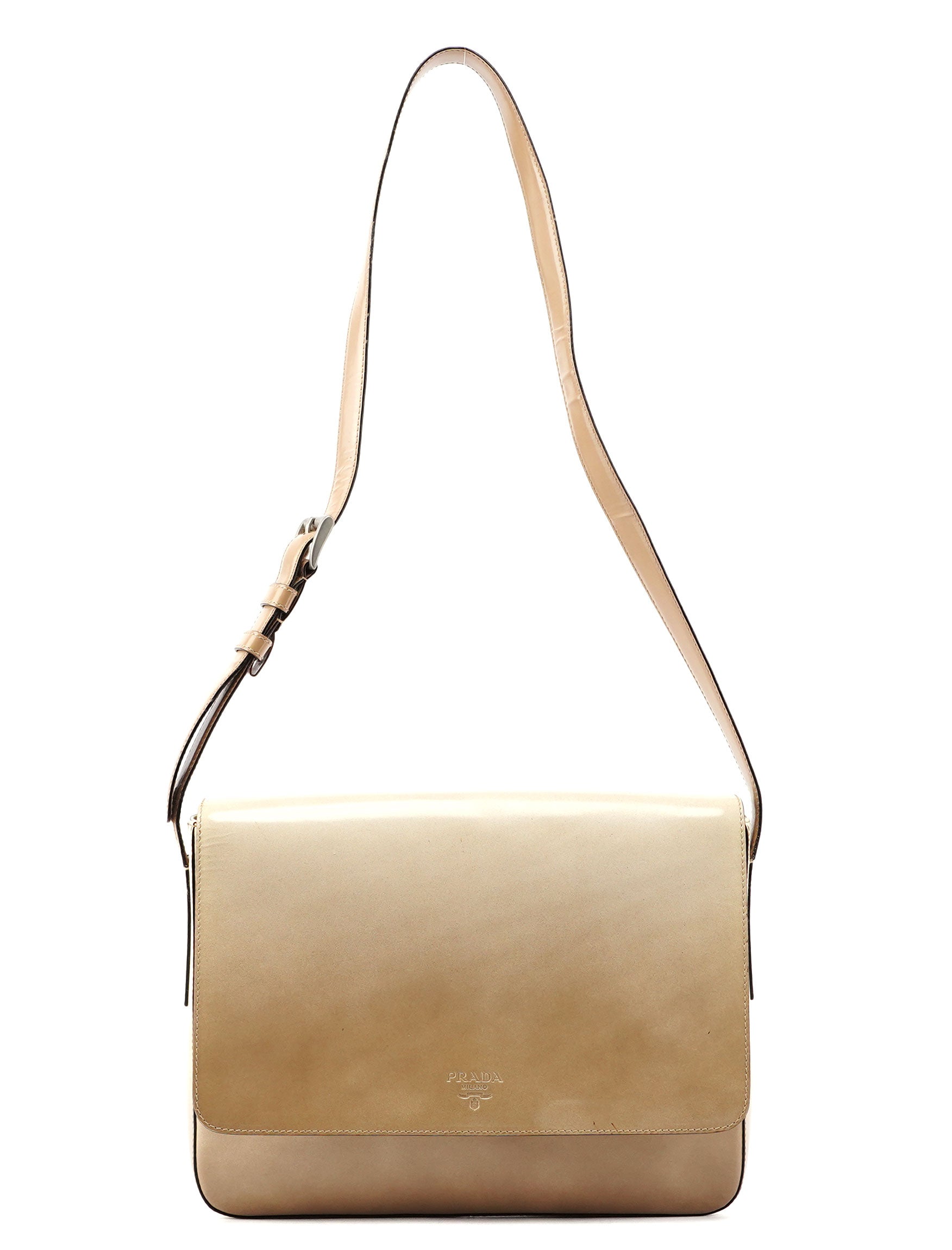 Prada Beige Spazzolato Shoulder Bag