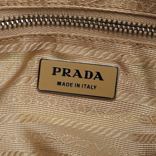 Prada Beige Suede Large Flap Shoulder Bag