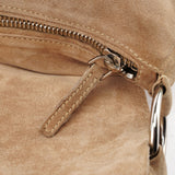Prada Grand sac porté épaule à rabat en daim beige