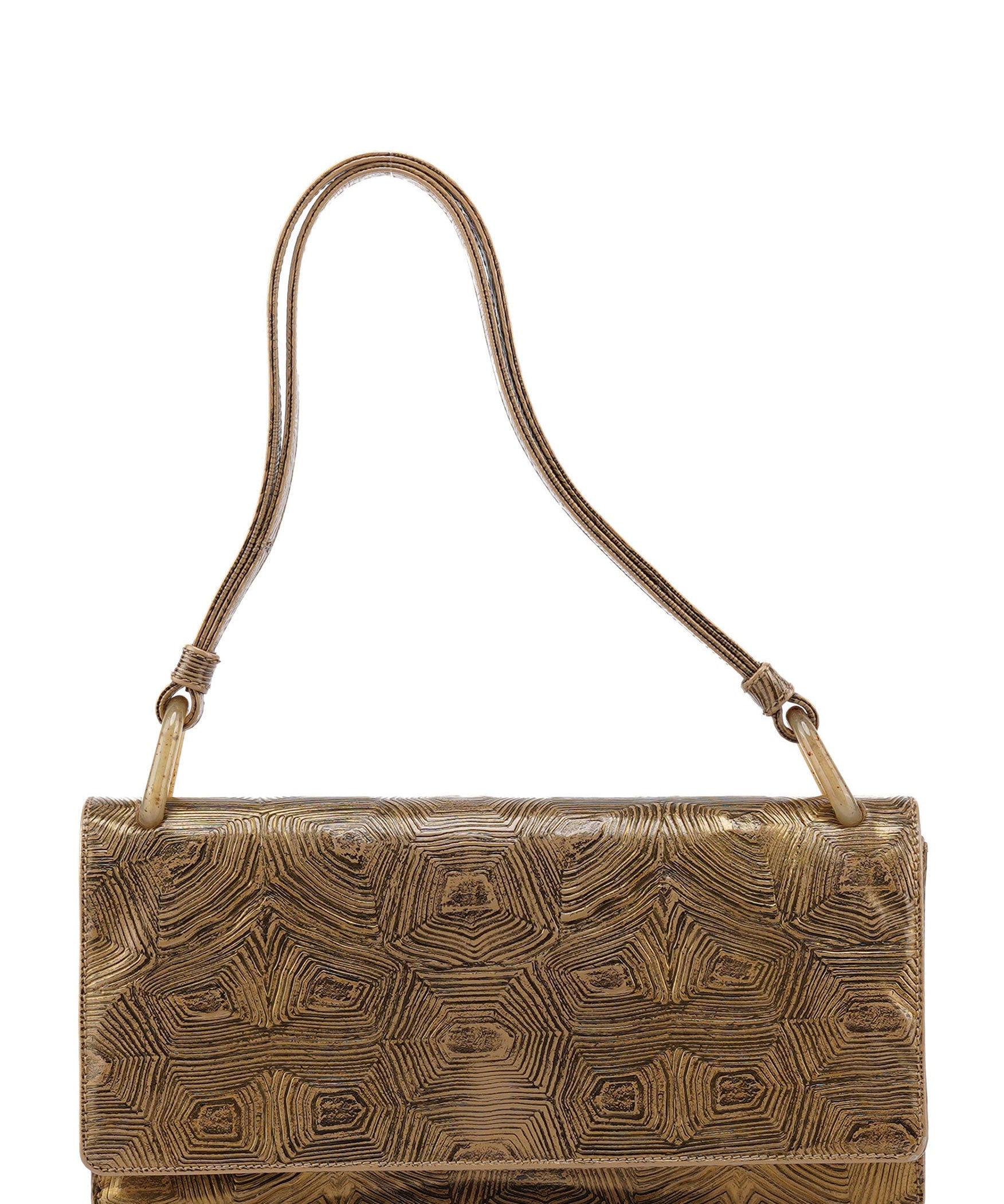 Prada Beige Tartaruga Leather Shoulder Bag