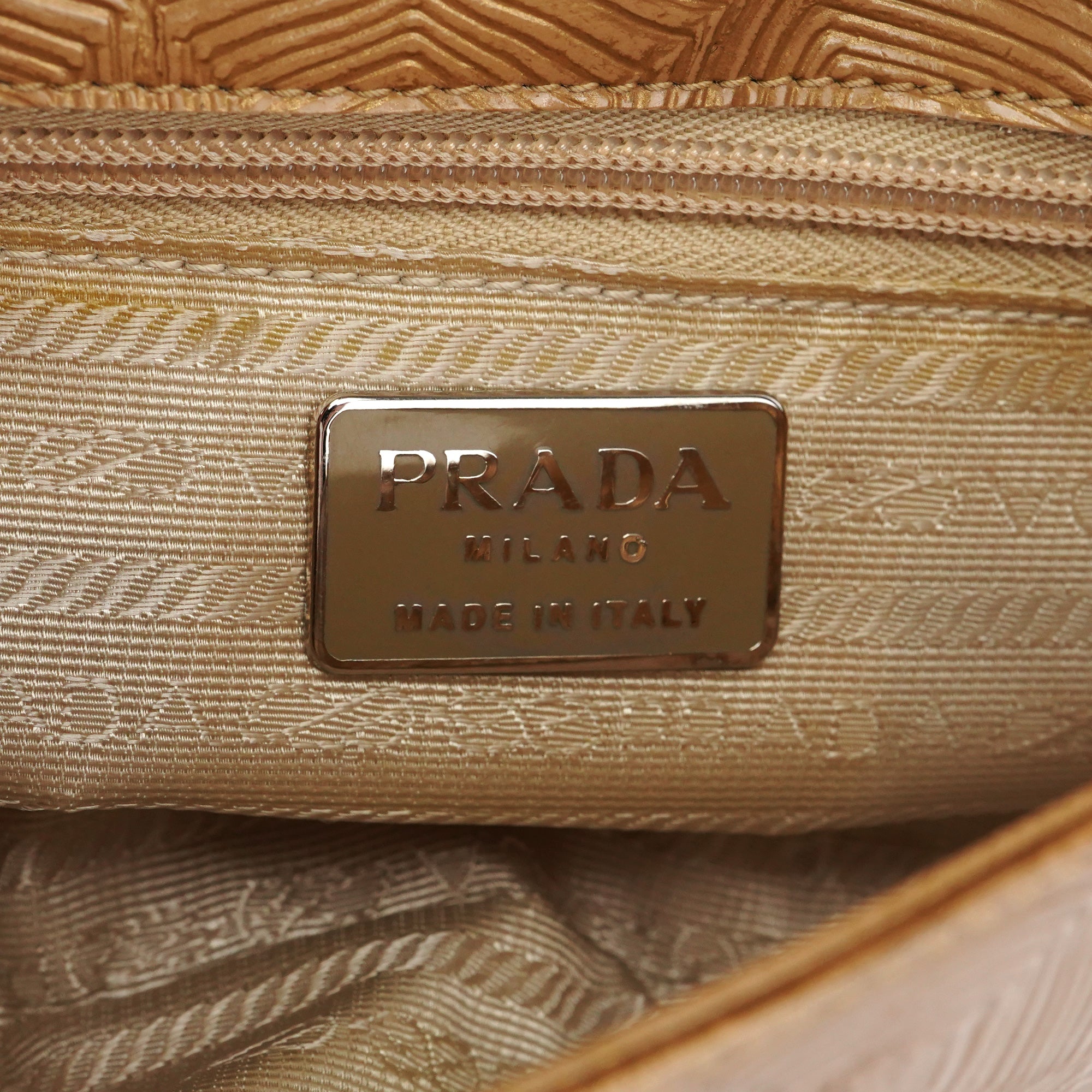 Prada Beige Tartaruga Mordo Shoulder Bag