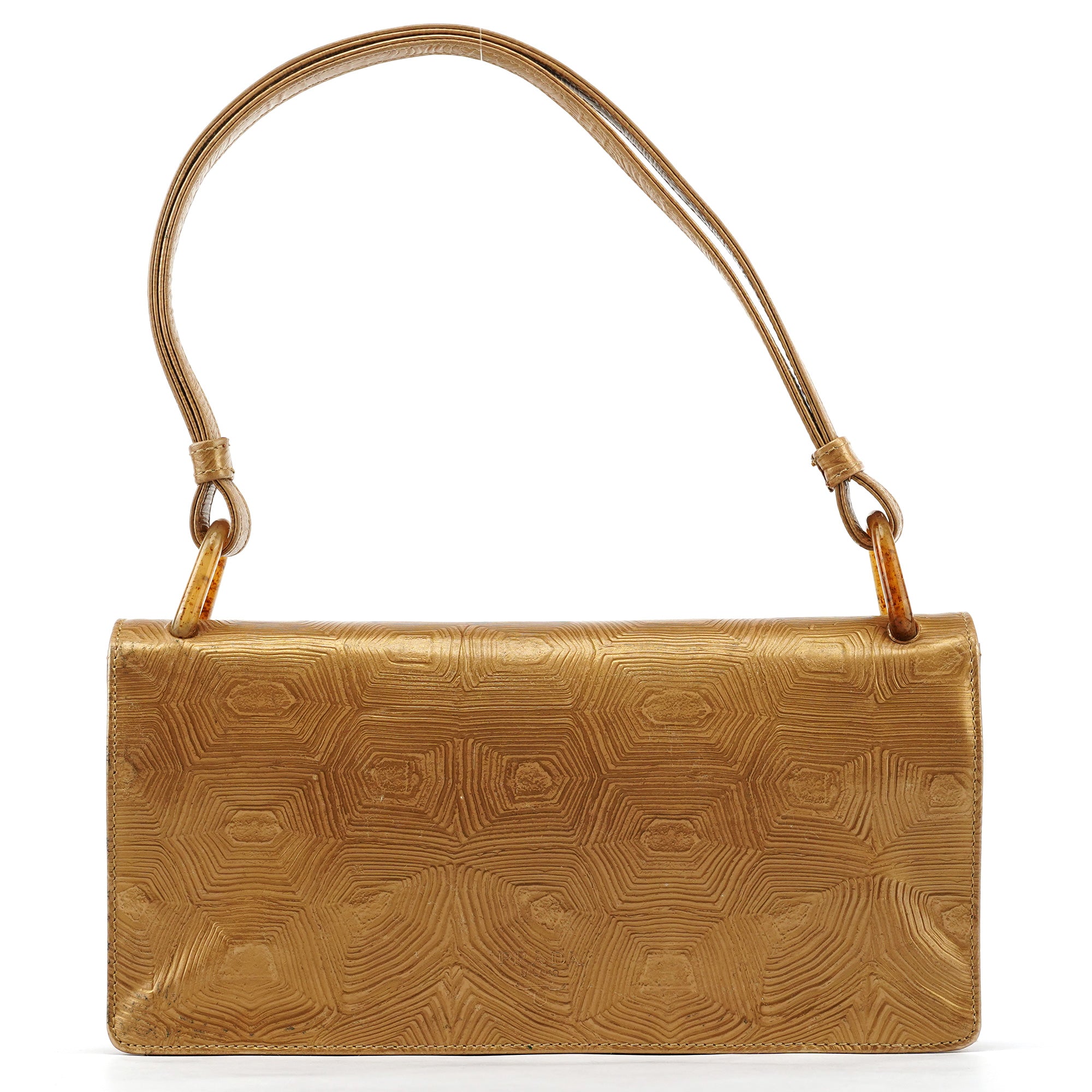 Prada Beige Tartaruga Mordo Shoulder Bag