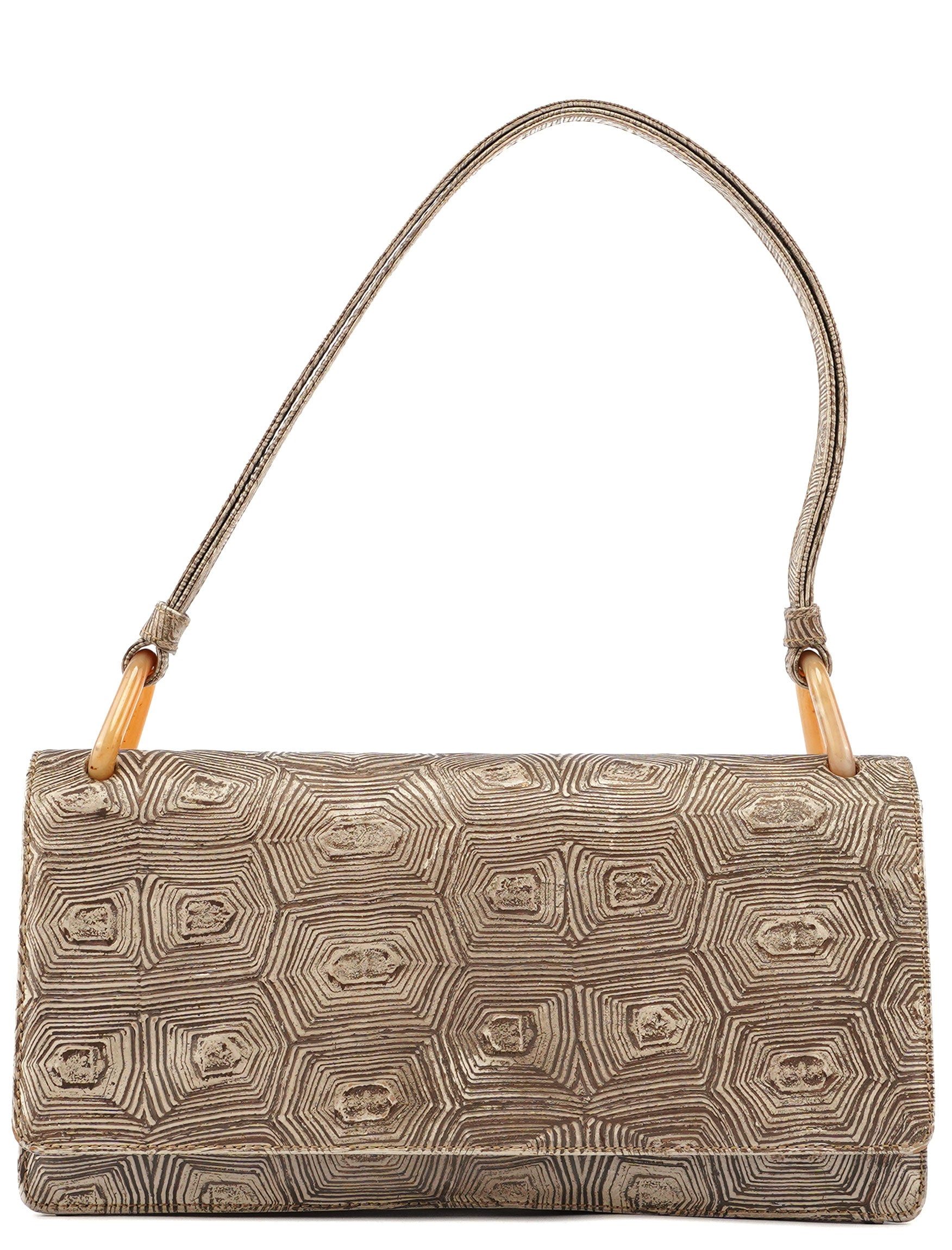 Prada Sac porté épaule Tartaruga en cuir beige