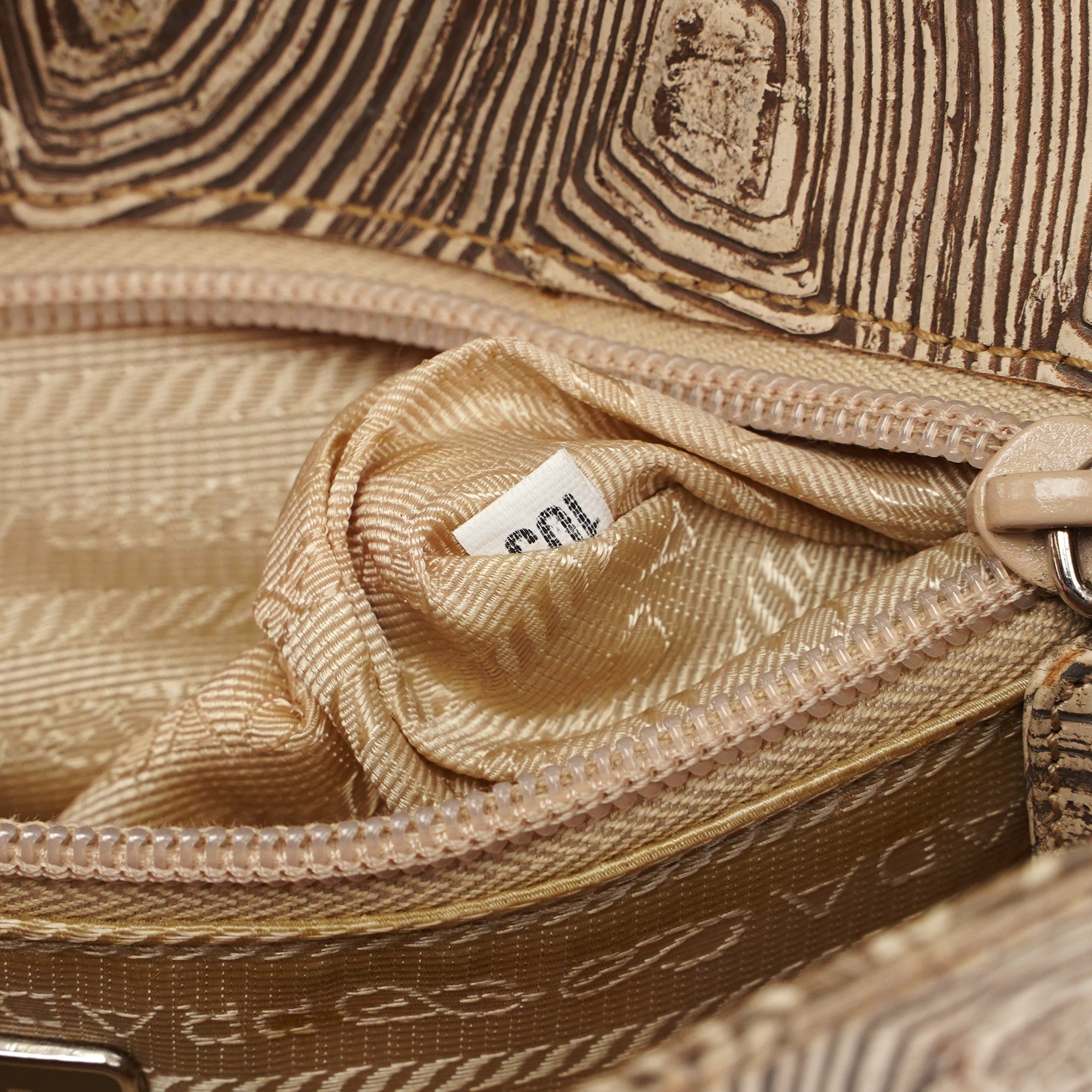 Prada Sac porté épaule Tartaruga en cuir beige