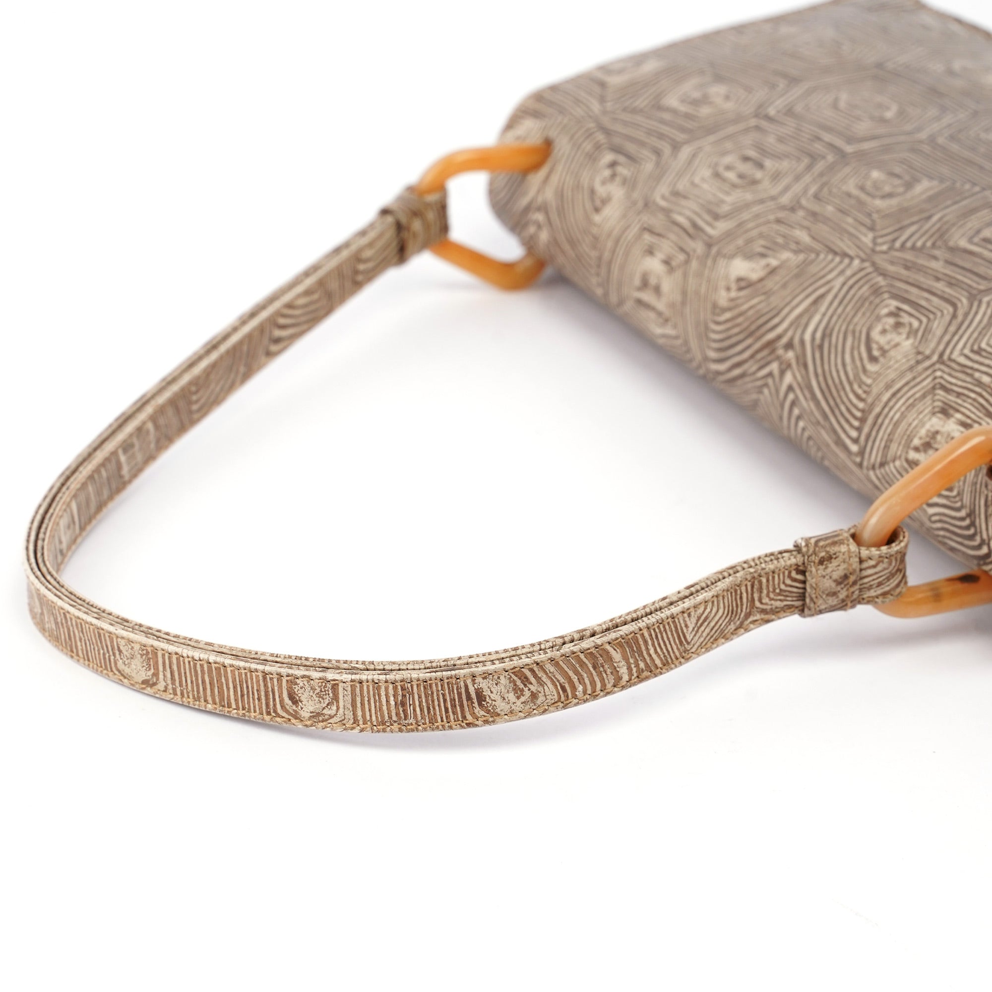 Prada Sac porté épaule Tartaruga en cuir beige