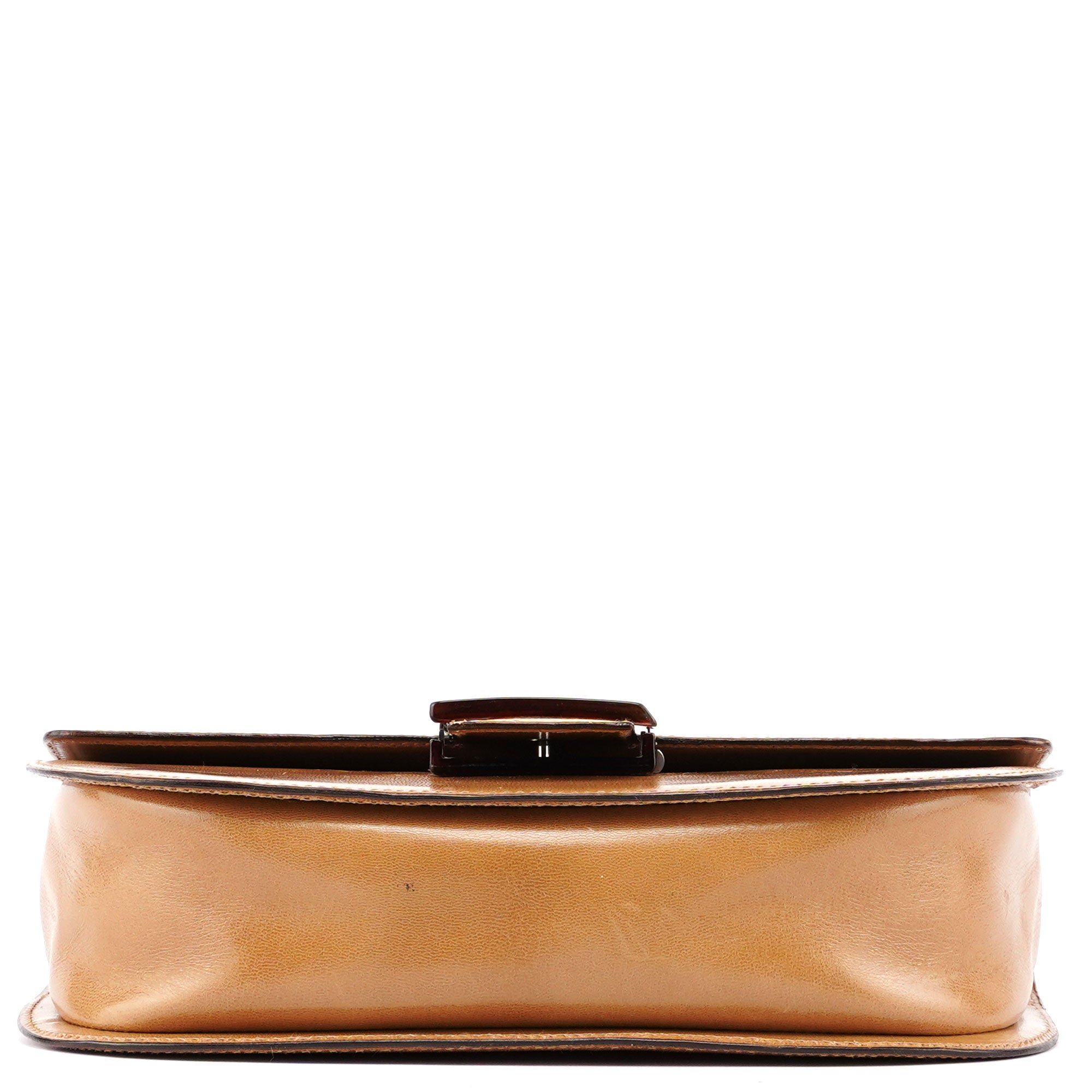 Prada Beige Vitello Buckle Shoulder Bag