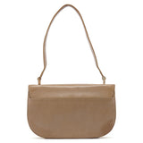 Prada Borsa a spalla con fibbia in pelle di vitello beige
