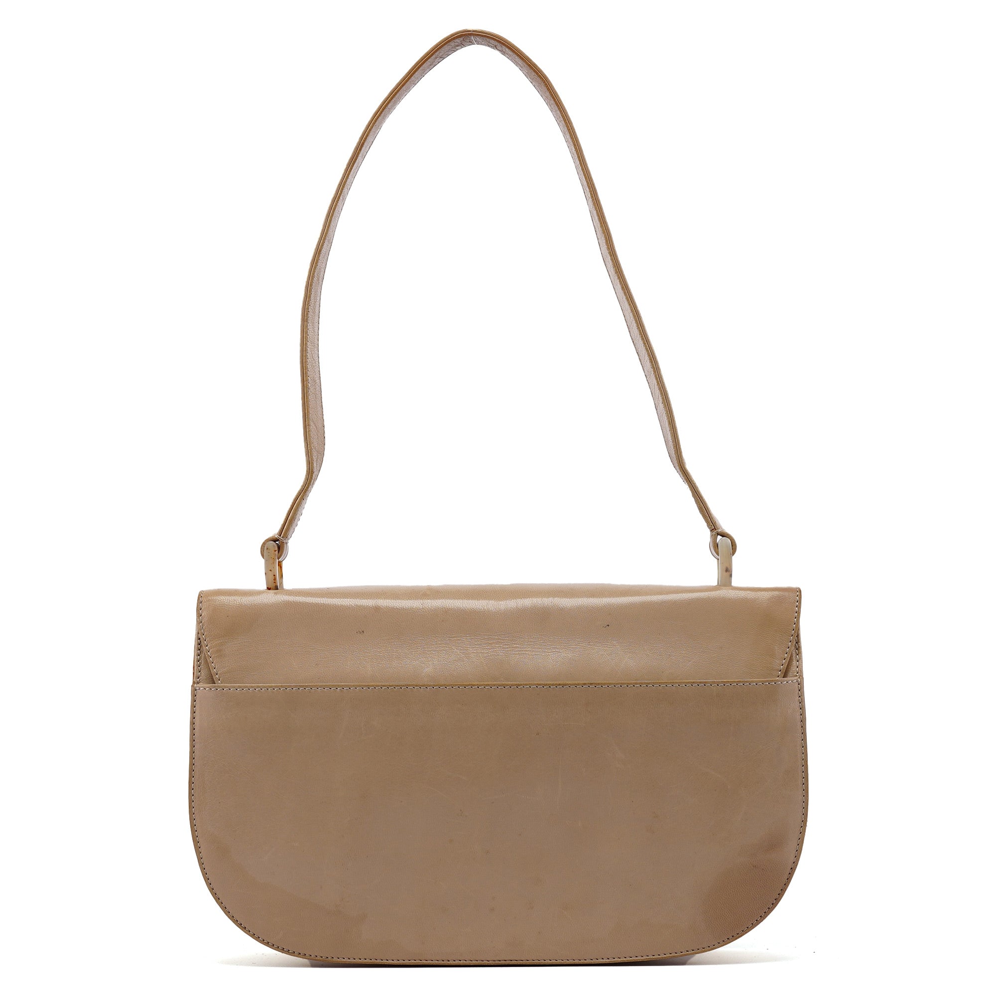 Prada Beige Vitello Buckle Shoulder Bag