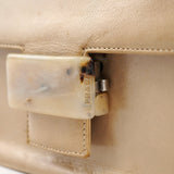 Prada Borsa a spalla con fibbia in pelle di vitello beige