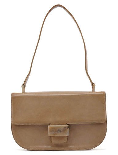 Prada Beige Vitello Buckle Shoulder Bag