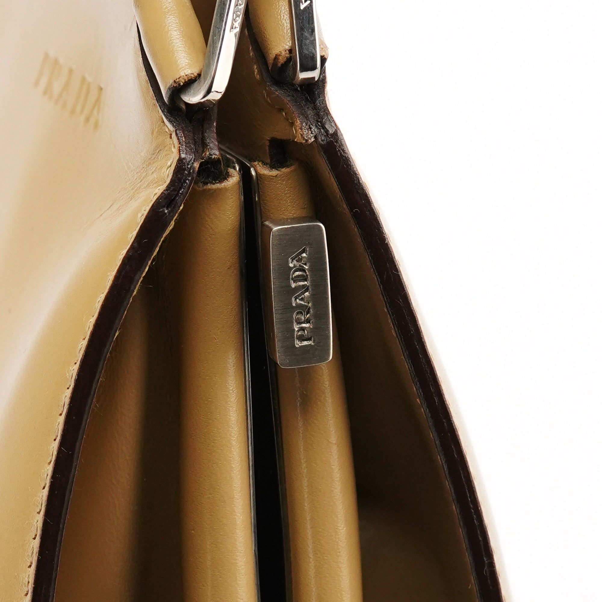 Prada Beige Vitello Chic Shoulder Bag