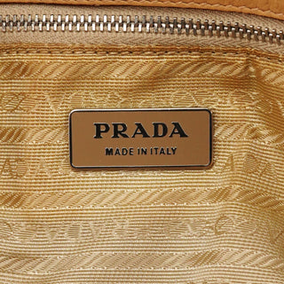 Prada Beige Vitello Leather Flap Tote Bag
