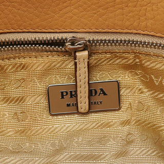 Prada Beige Vitello Leather Flap Tote Bag