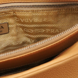 Prada Beige Vitello Leather Flap Tote Bag
