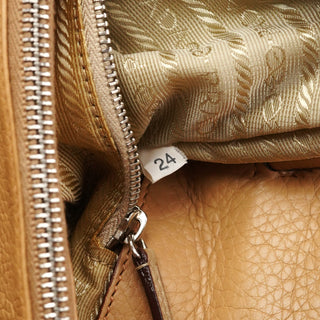 Prada Beige Vitello Leather Flap Tote Bag