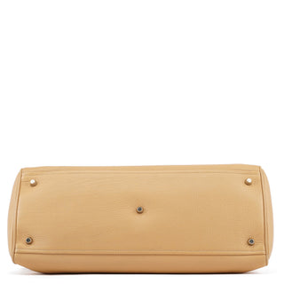 Prada Beige Vitello Leather Flap Tote Bag