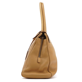 Prada Beige Vitello Leather Flap Tote Bag