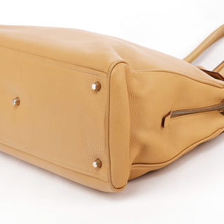 Prada Beige Vitello Leather Flap Tote Bag