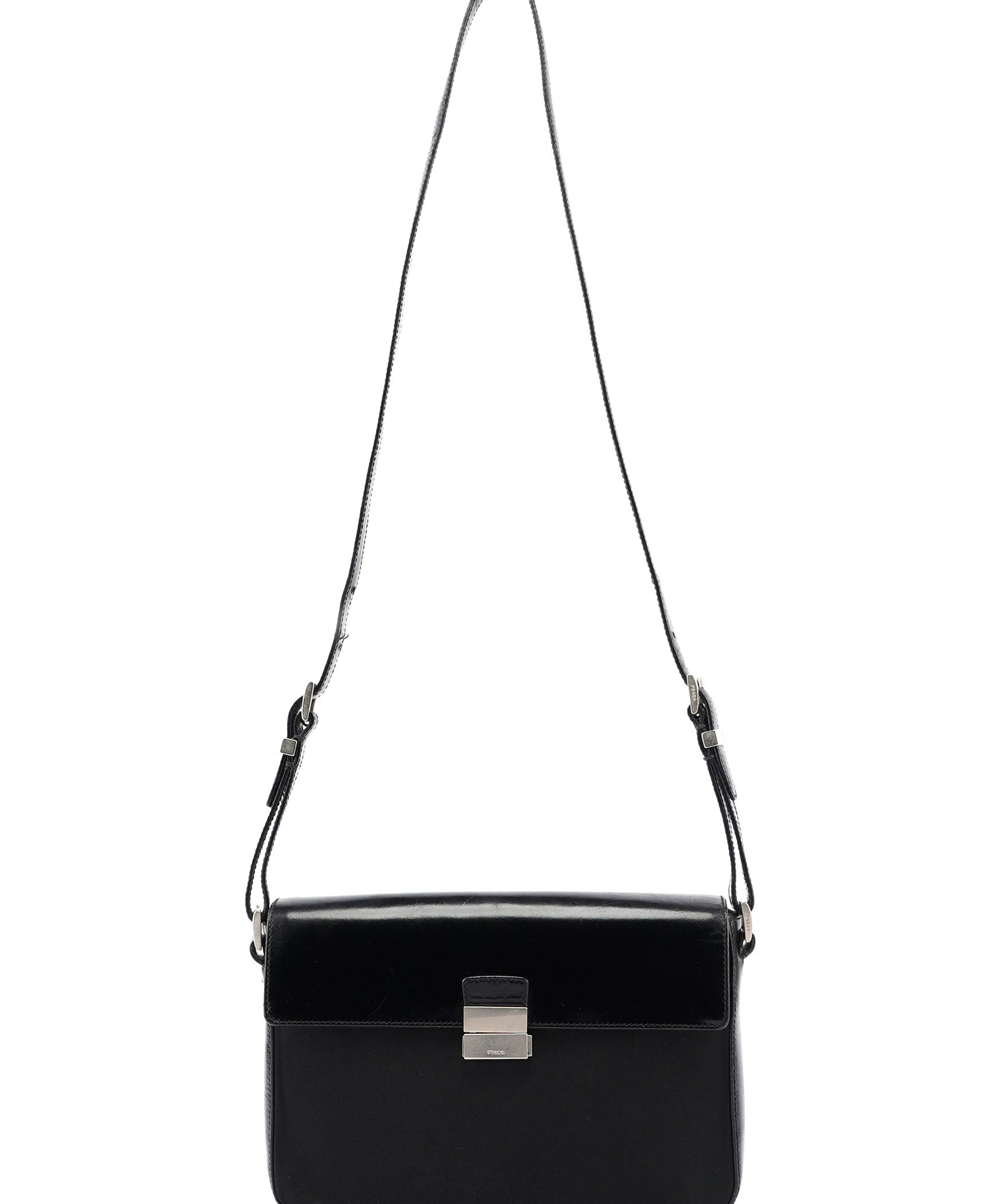 Prada Black Buckle Shoulder Bag