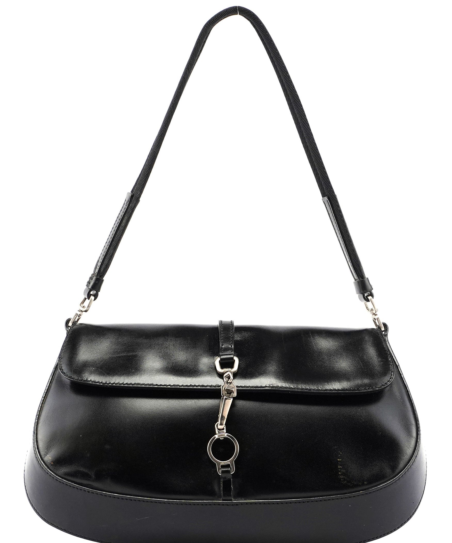Prada Black Calfskin Cleo Hobo Shoulder Bag