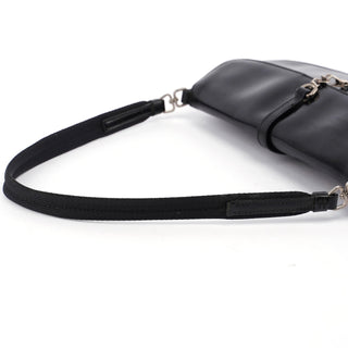 Prada Black Calfskin Cleo Hobo Shoulder Bag