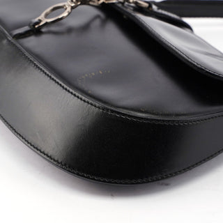 Prada Black Calfskin Cleo Hobo Shoulder Bag