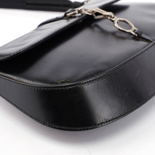 Prada Black Calfskin Cleo Hobo Shoulder Bag