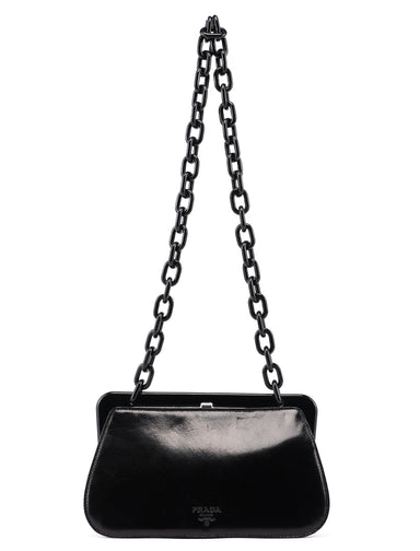 Prada Black Calfskin Clutch Chain Shoulder Bag