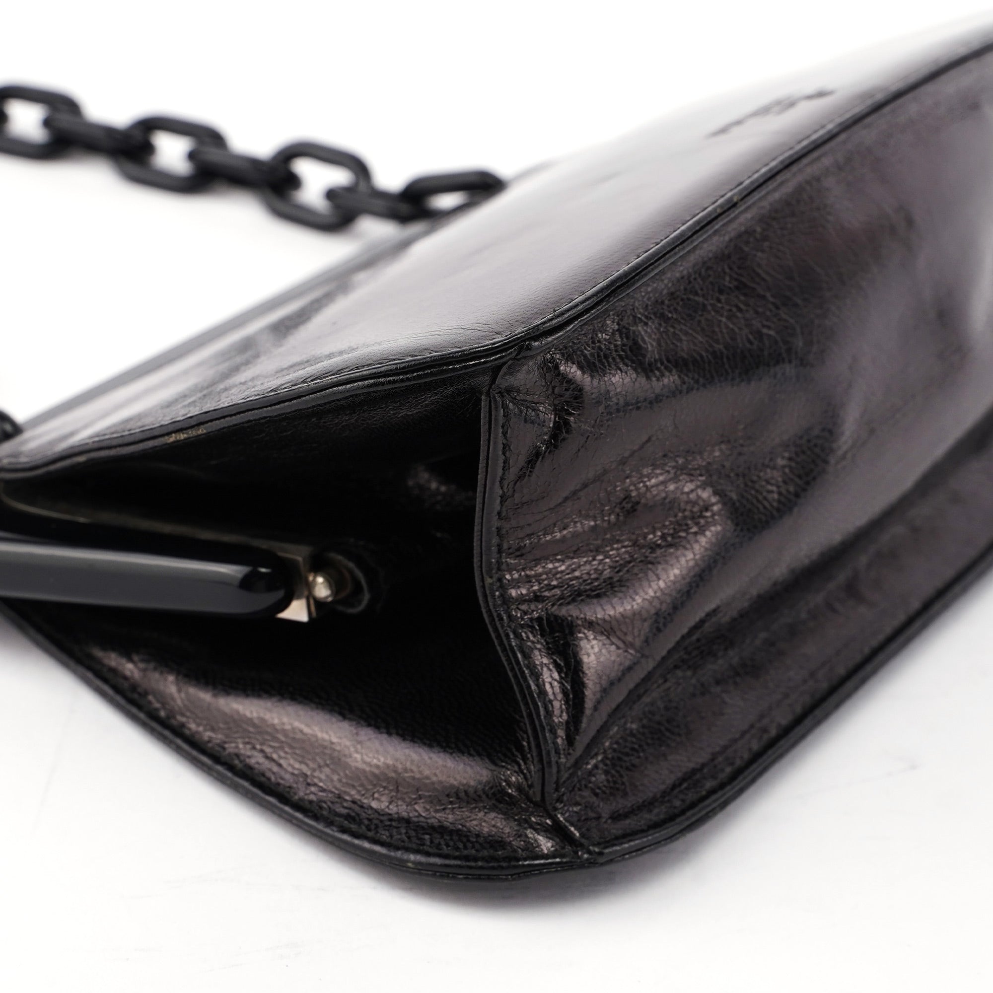 Prada Black Calfskin Clutch Chain Shoulder Bag