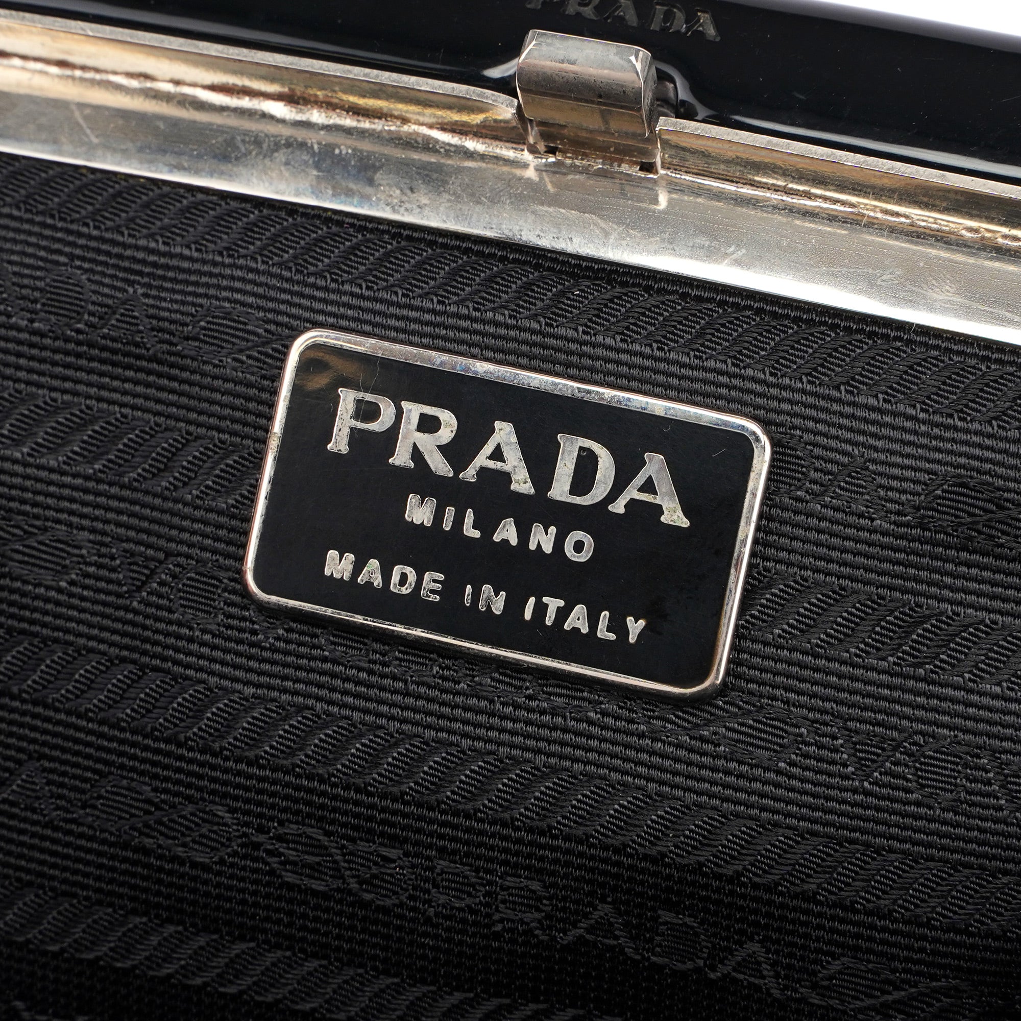 Prada Black Calfskin Clutch Chain Shoulder Bag