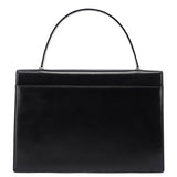 Prada Black Calfskin Flap Top Handle Bag