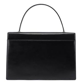 Prada Black Calfskin Flap Top Handle Bag