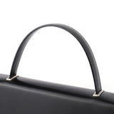 Prada Black Calfskin Flap Top Handle Bag