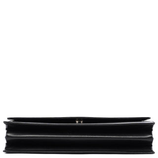 Prada Black Calfskin Flap Top Handle Bag