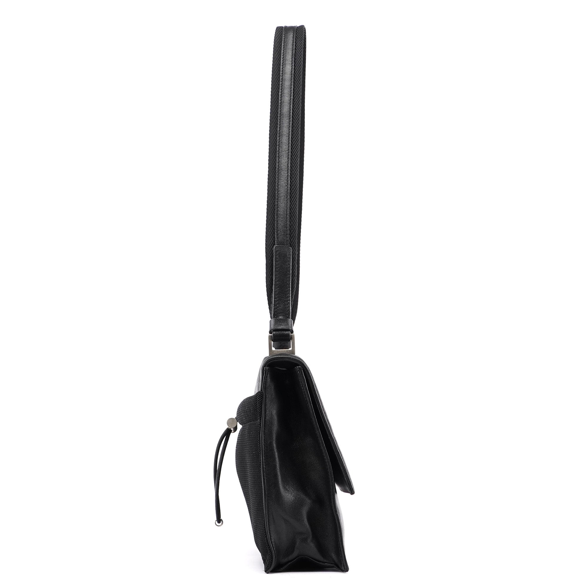 Prada Sac hobo en cuir de veau noir