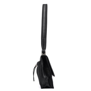 Prada Black Calfskin Hobo Shoulder Bag