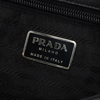 Prada Black Calfskin Hobo Shoulder Bag