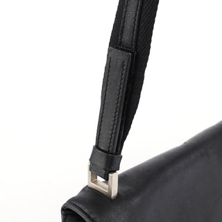 Prada Black Calfskin Hobo Shoulder Bag