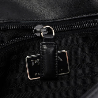 Prada Black Calfskin Hobo Shoulder Bag