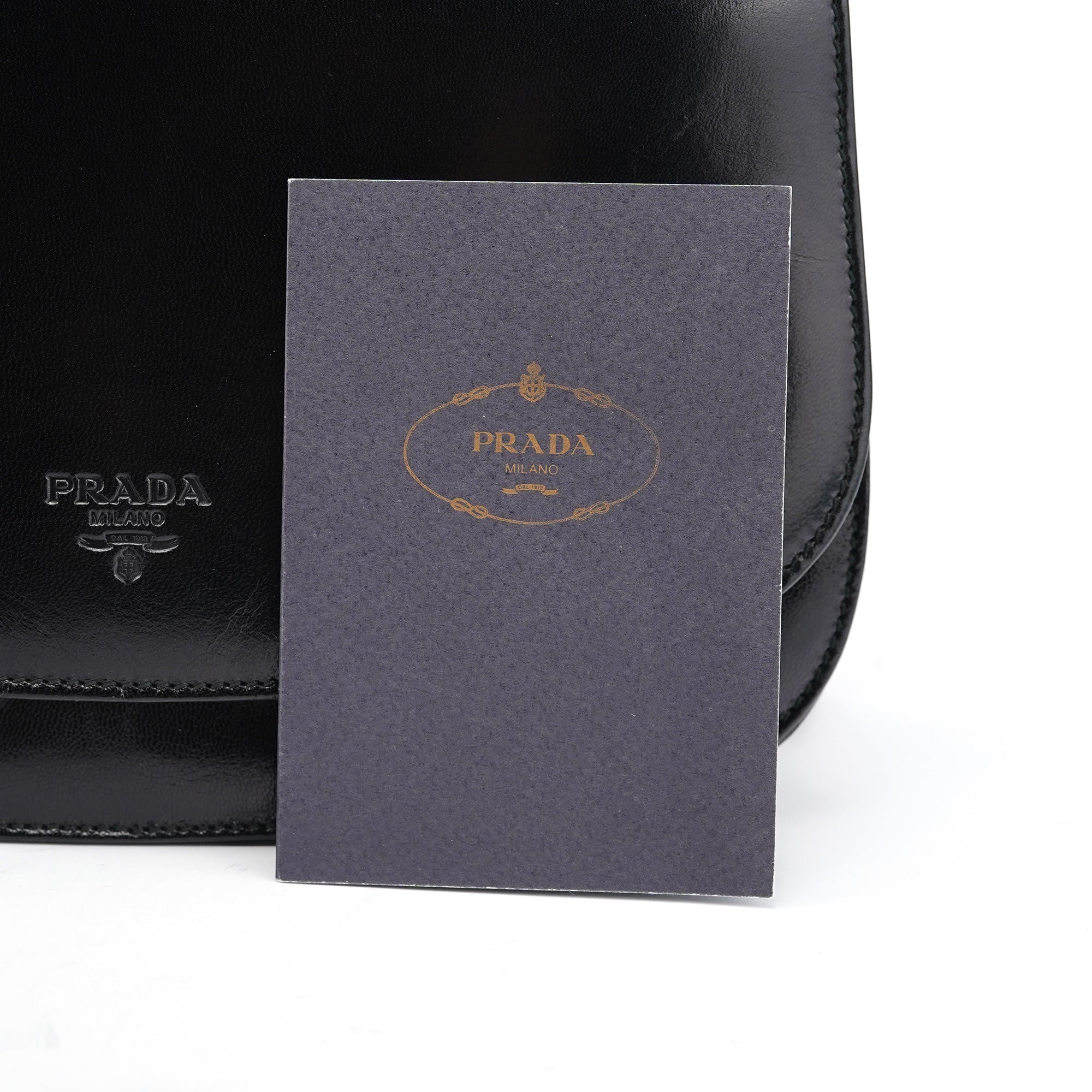 Prada Sac porté épaule à chaîne Madras Swing en cuir de veau noir