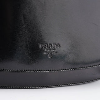 Prada Black Calfskin Madras Swing Chain Shoulder Bag