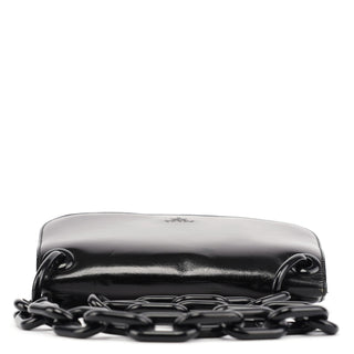 Prada Black Calfskin Madras Swing Chain Shoulder Bag