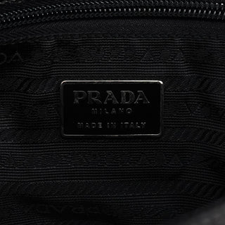Prada Black Calfskin Madras Swing Chain Shoulder Bag