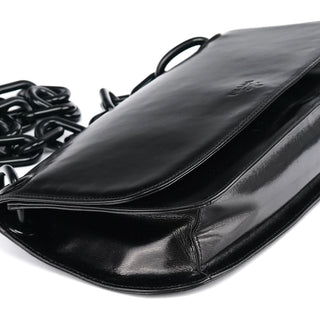 Prada Black Calfskin Madras Swing Chain Shoulder Bag
