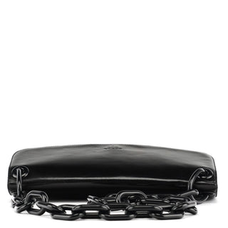 Prada Black Calfskin Madras Swing Chain Shoulder Bag