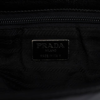 Prada Black Calfskin Madras Swing Shoulder Bag