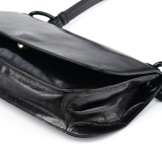 Prada Black Calfskin Madras Swing Shoulder Bag