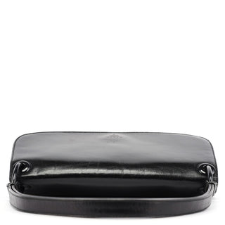 Prada Black Calfskin Madras Swing Shoulder Bag