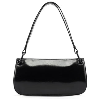 Prada Black Calfskin Madras Swing Shoulder Bag