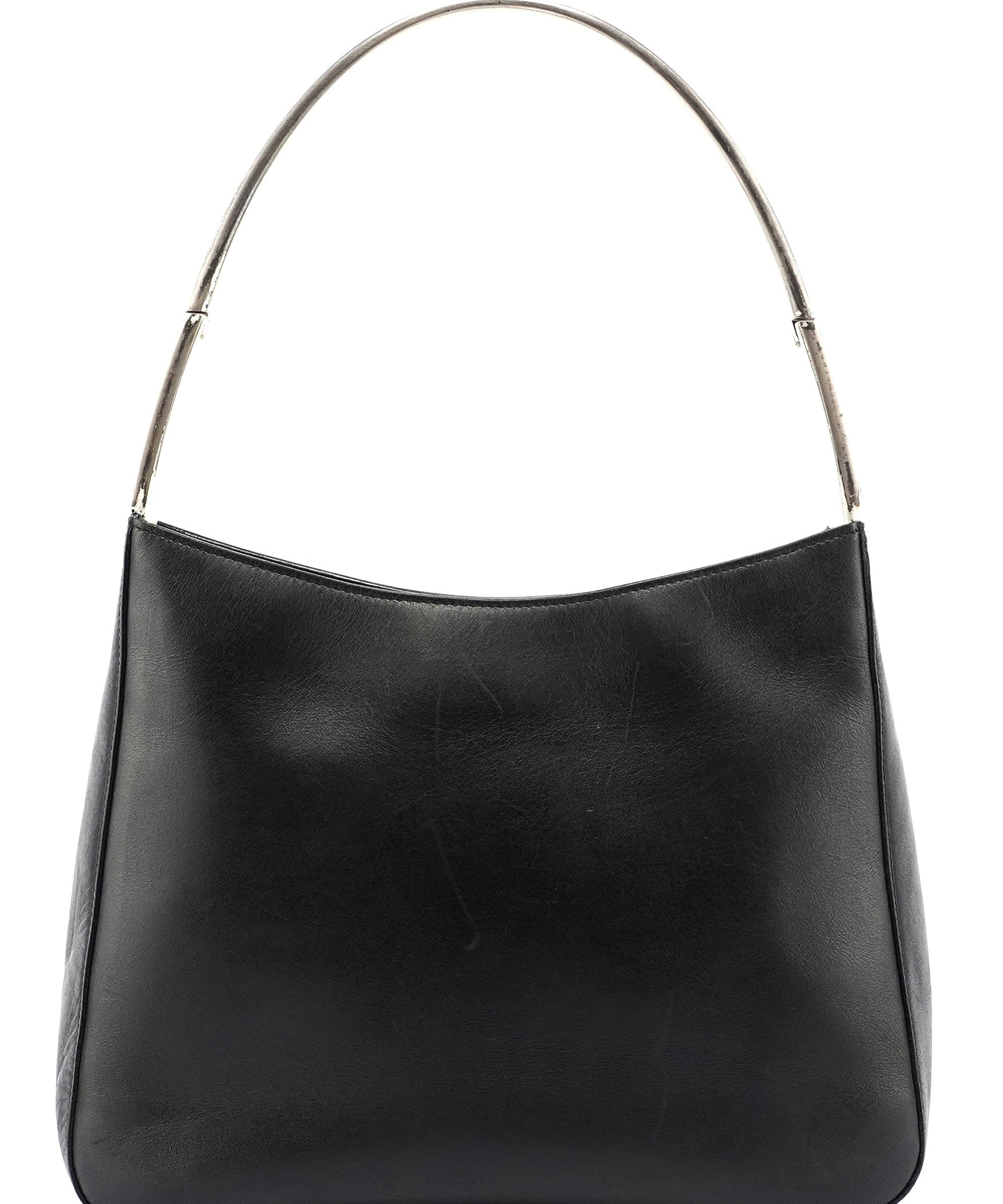 Prada Black Calfskin Metallo Shoulder Bag
